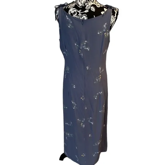 GAP size 12 blue print sleeveless maxi dress back zip, lined Hand washed