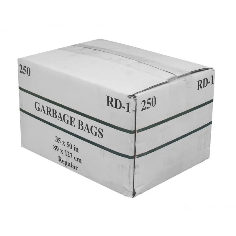 Garbage Trash Bags Regular 35" x 50" Black Box of 250