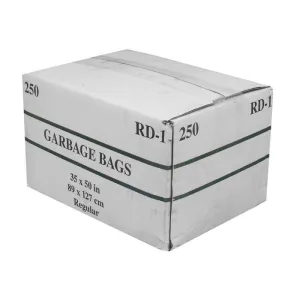 Garbage Trash Bags Regular 35" x 50" Black Box of 250