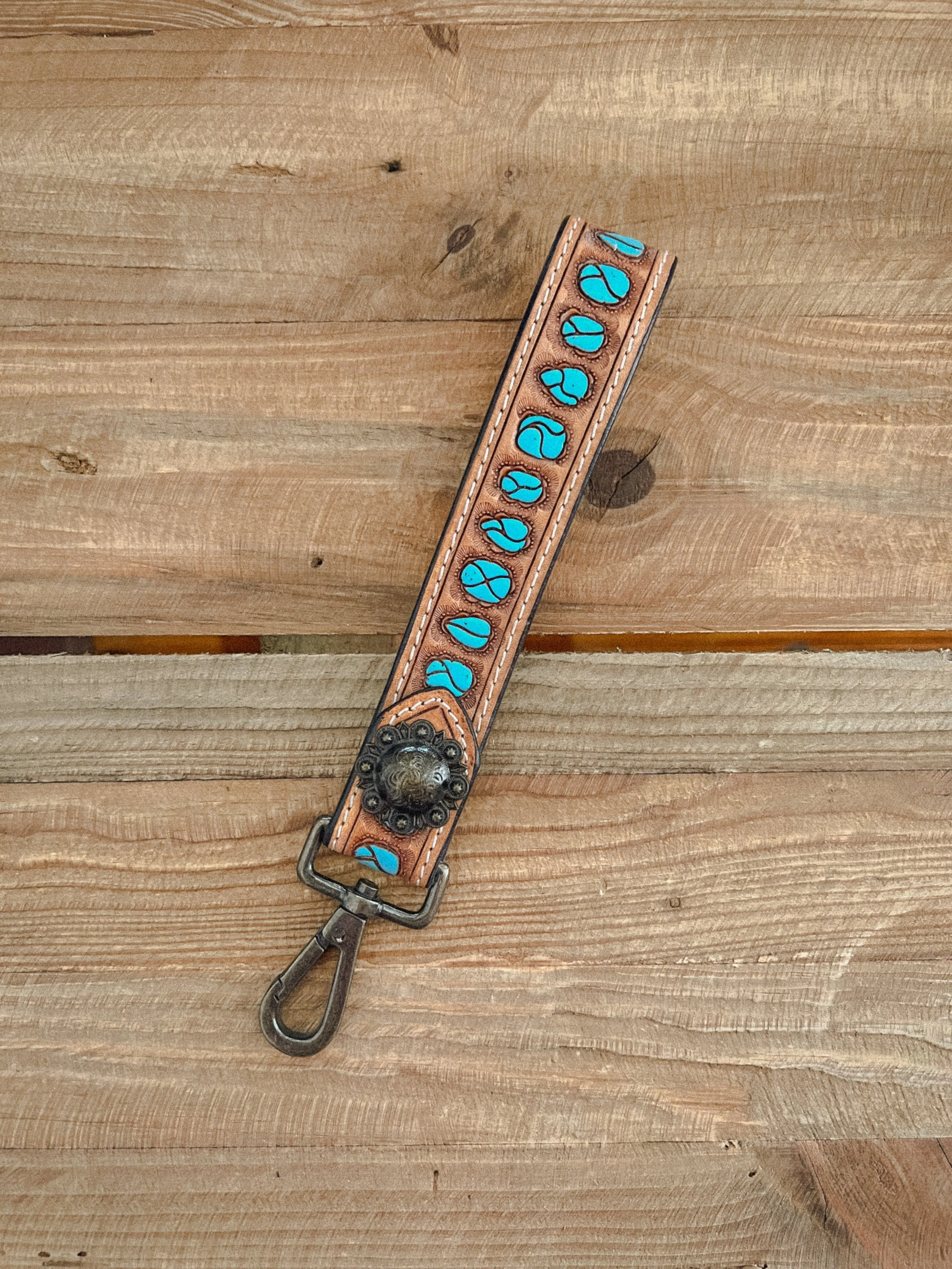 Genuine Tooled Leather Wristlet Straps