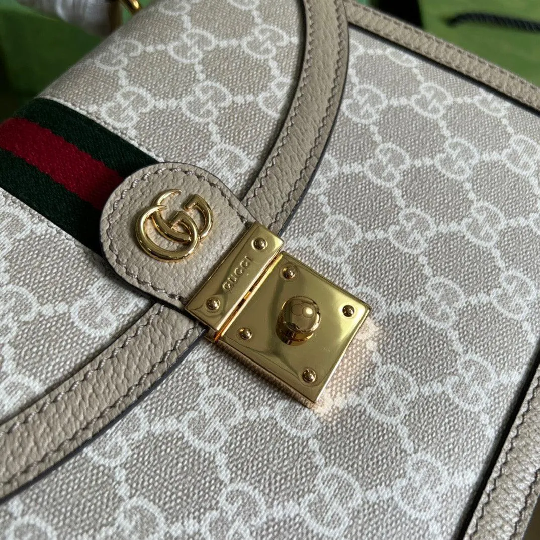 gg Ophidia Small gg Top Handle Bag Beige For Women, Women&#8217;s Bags 9.8in/25cm gg ‎651055 UULAG 9682