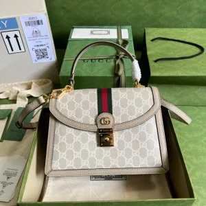 gg Ophidia Small gg Top Handle Bag Beige For Women, Women&#8217;s Bags 9.8in/25cm gg ‎651055 UULAG 9682