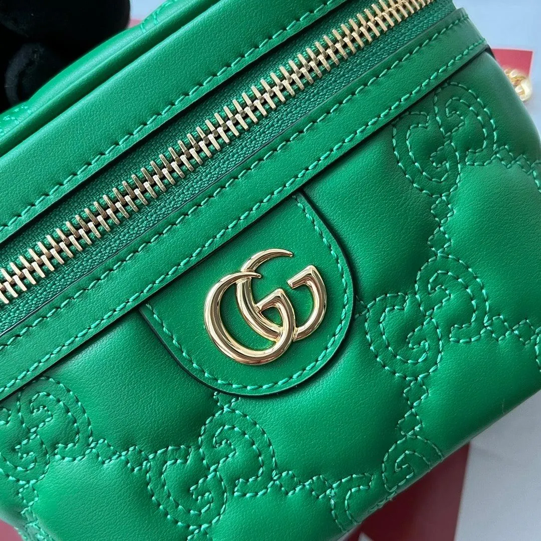 gg Quilted gg Mini Handbag Green For Women, Women&#8217;s Bags 6.3in/16cm gg 723770 UM8IG 3219