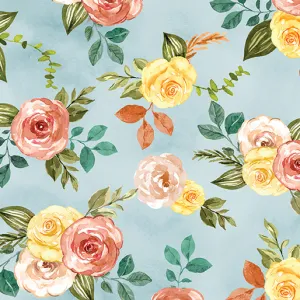 Gone Country by Benartex - Light Blue Floral by the yard 3486