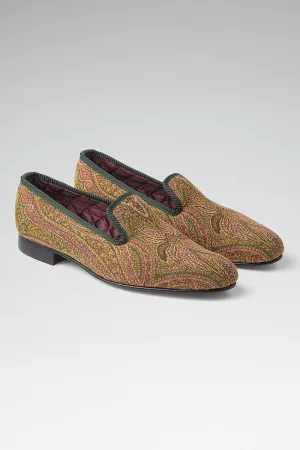 Green & Gold St James' Paisley Slipper