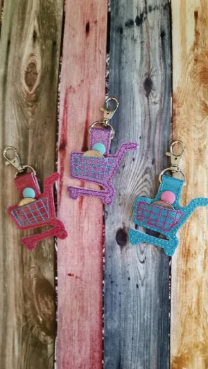 Grocery Cart Quarter Keeper Keychain - cart rental - grocery store - shopping basket - cart quarter - glitter vinyl - gift for her - key fob