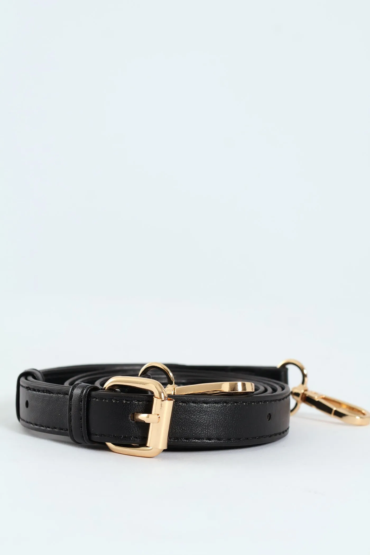 Handbag With Front Chain - Black