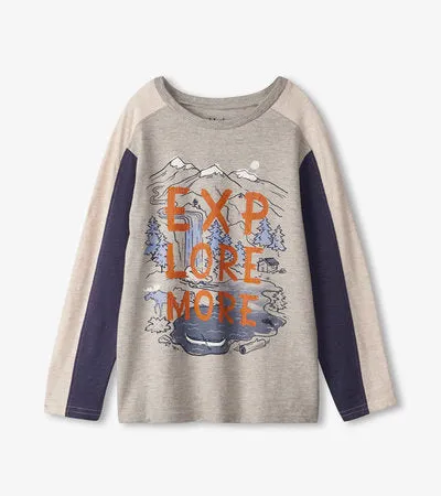 Hatley Explore More Preppy Long Sleeve Tee - Size 8