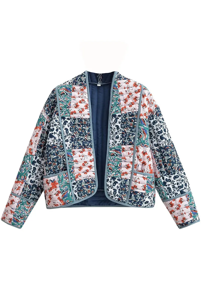 HCR1050 Patchwork Quilted Coat Outerwear