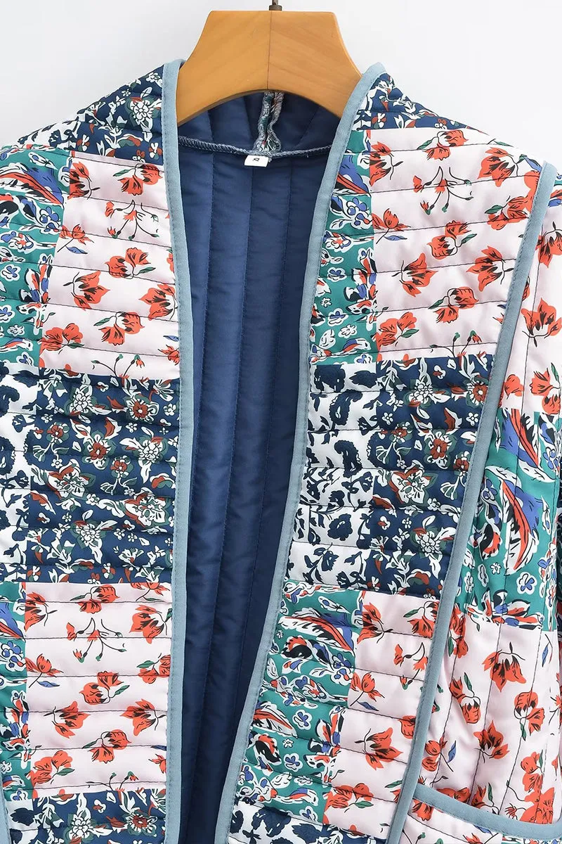HCR1050 Patchwork Quilted Coat Outerwear