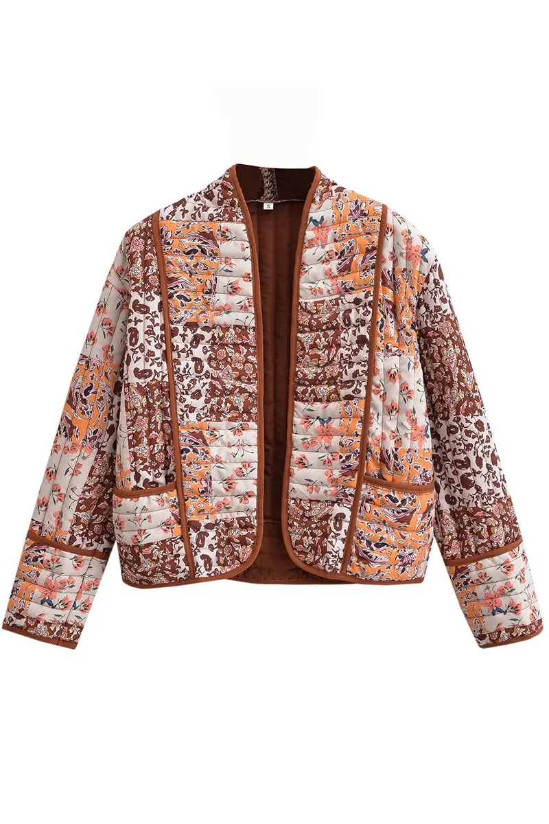 HCR1050 Patchwork Quilted Coat Outerwear