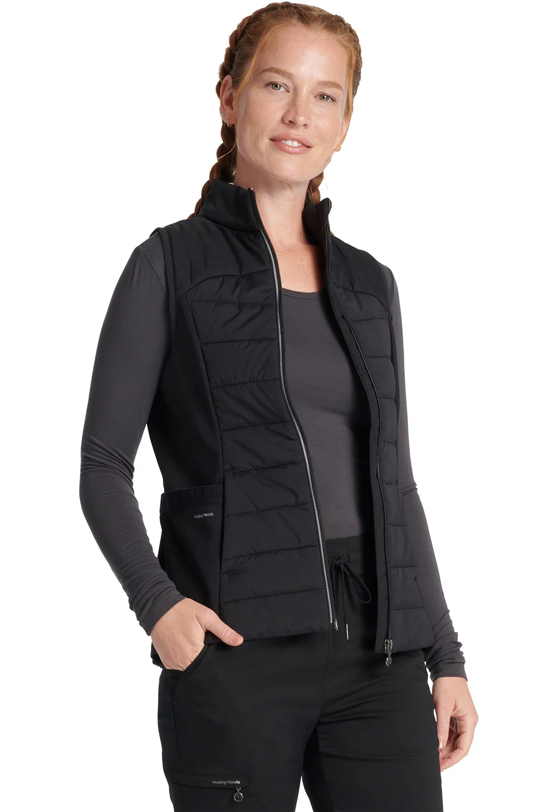 Healing Hands Khloe Quilted Vest Black