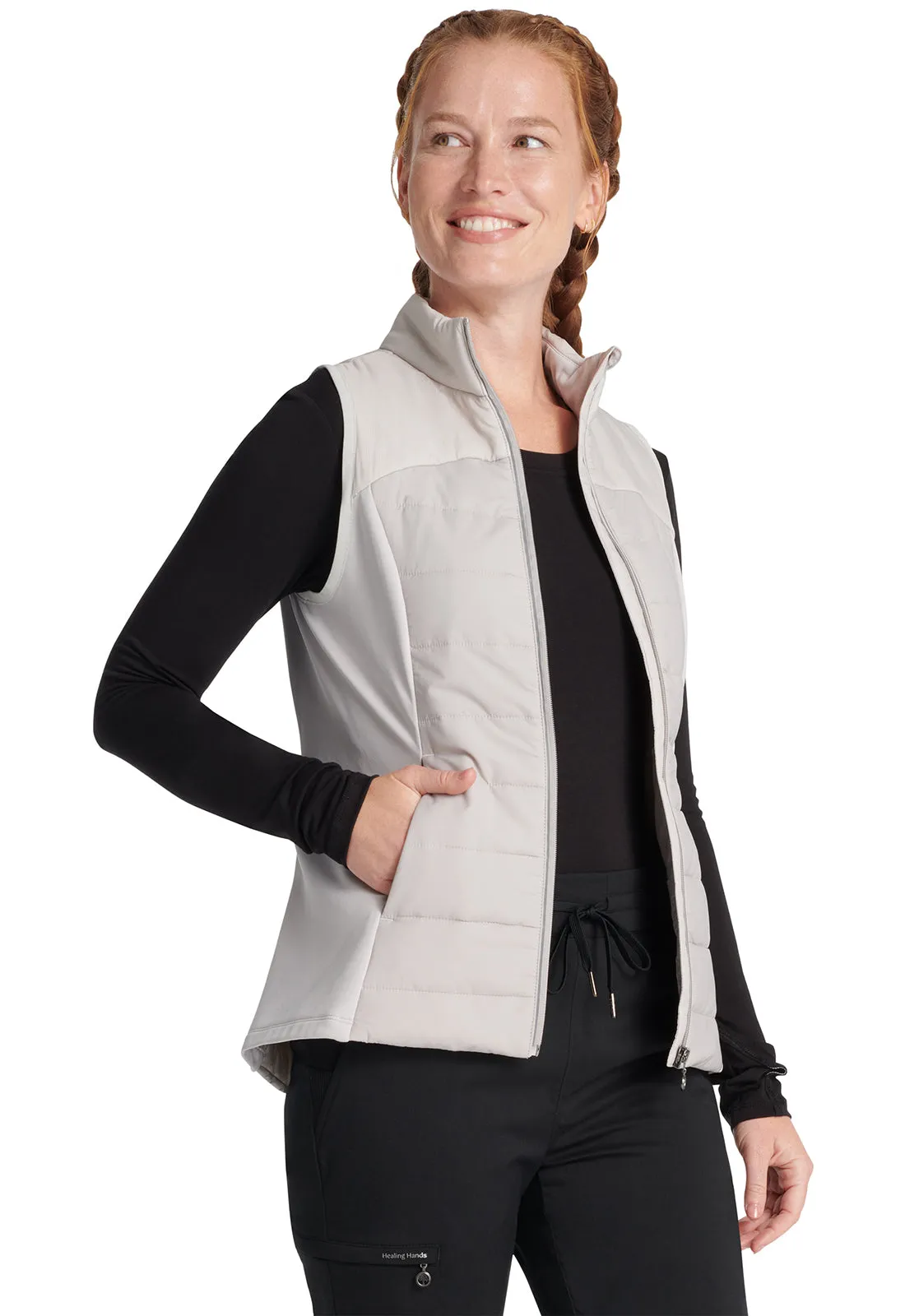 Healing Hands Khloe Quilted Vest SILVER