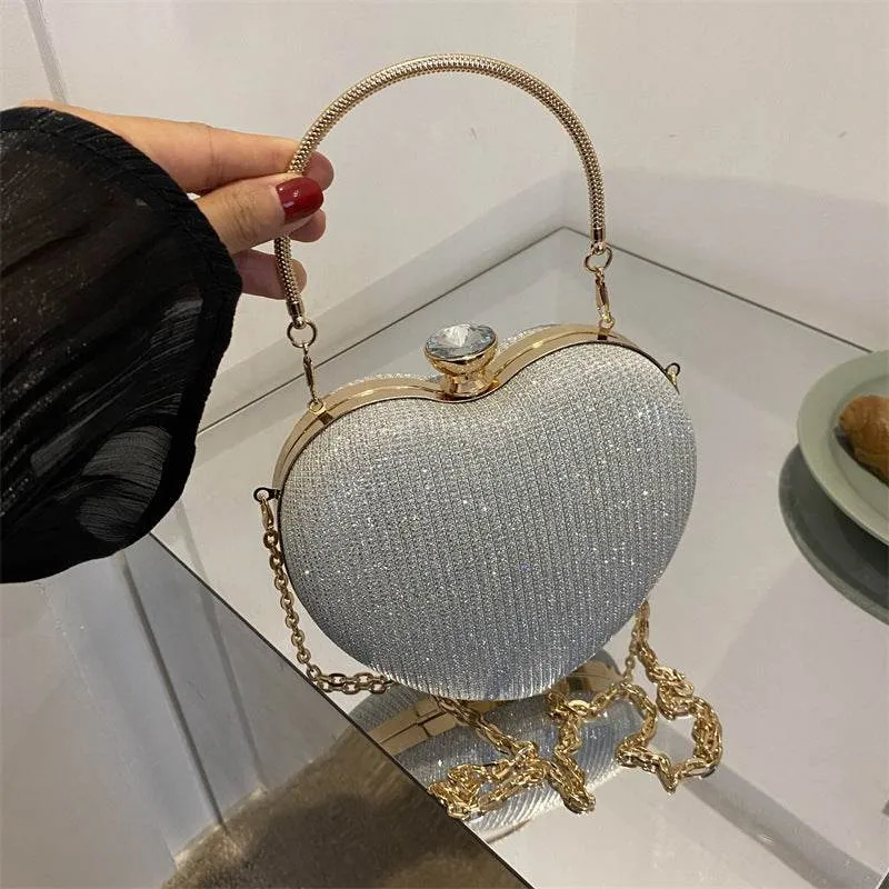 Heart-Shaped Clutch with Shoulder Crossbody