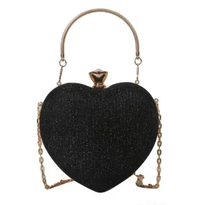 Heart-Shaped Clutch with Shoulder Crossbody