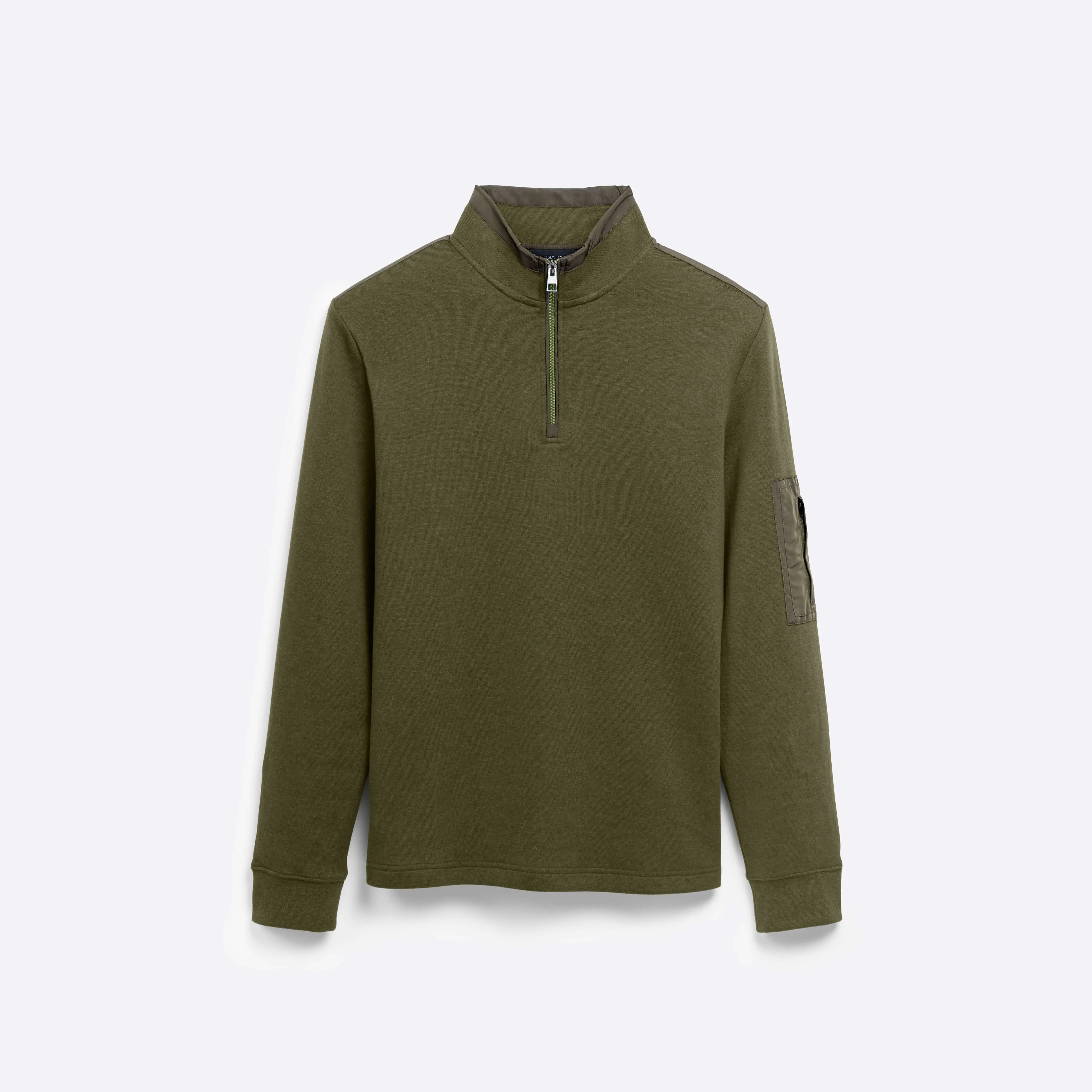 Heather Quarter Zip Mock Neck Pullover