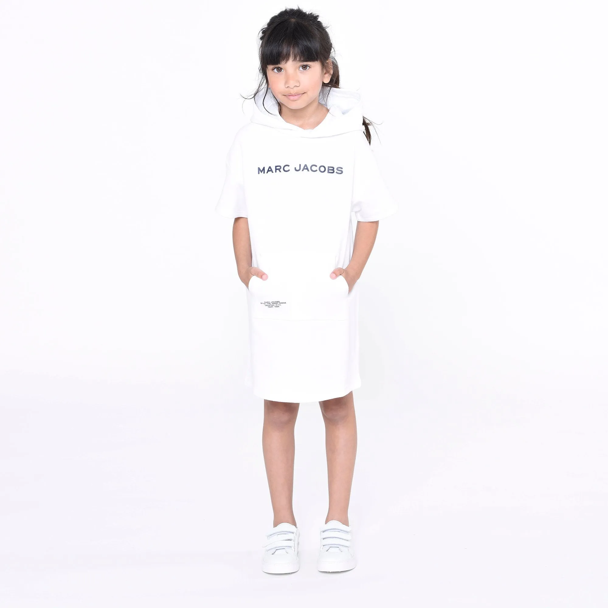 Hooded Fleece Dress - White