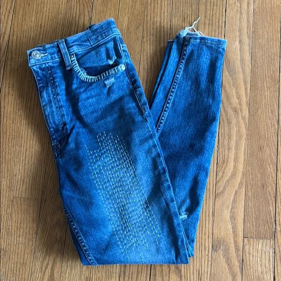Hudson embroidered skinny jeans