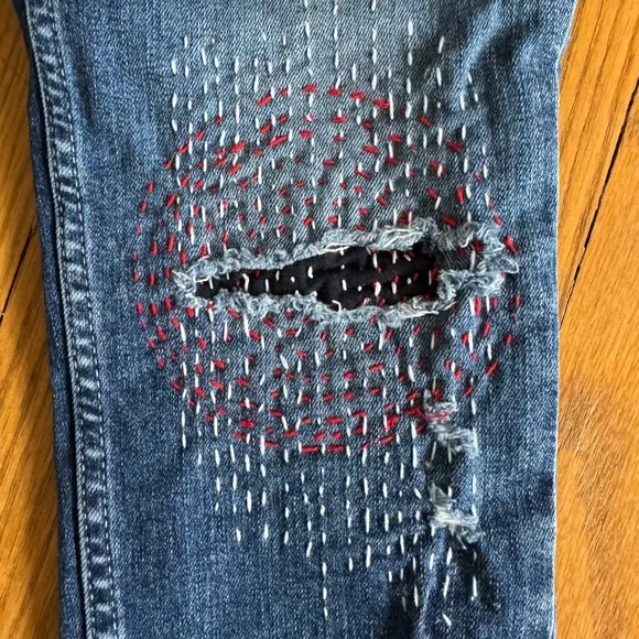 Hudson embroidered skinny jeans