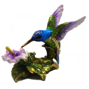 Hummingbird Purple Trinket Box