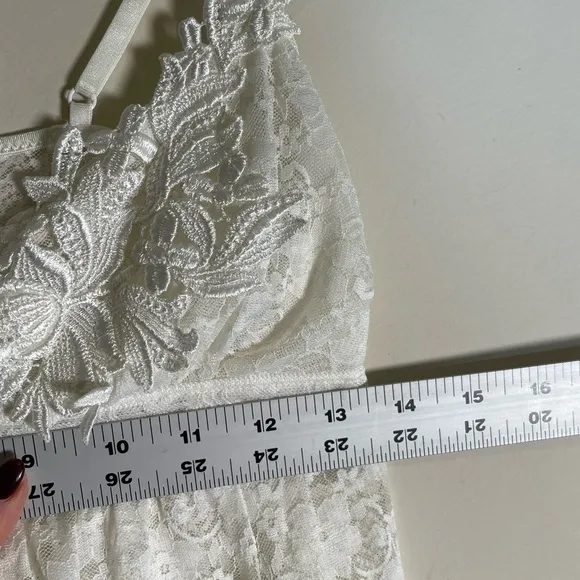 In Bloom By Jonquil Camilla White Lace Sleep Chemise Bridal Night Gown Sz S Mini