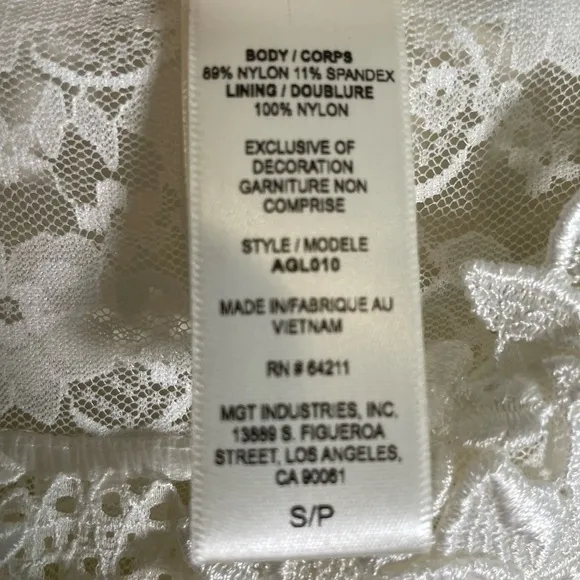 In Bloom By Jonquil Camilla White Lace Sleep Chemise Bridal Night Gown Sz S Mini
