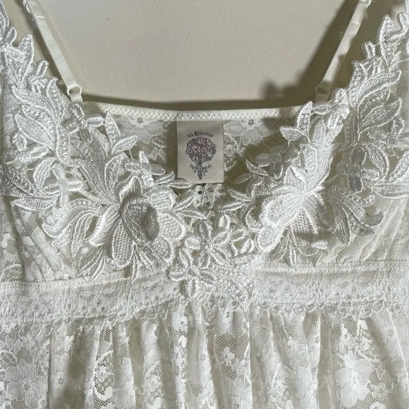 In Bloom By Jonquil Camilla White Lace Sleep Chemise Bridal Night Gown Sz S Mini