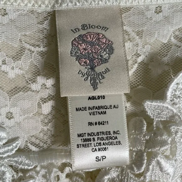 In Bloom By Jonquil Camilla White Lace Sleep Chemise Bridal Night Gown Sz S Mini