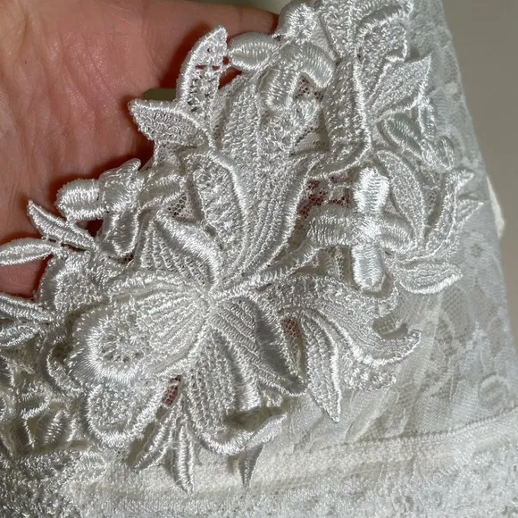 In Bloom By Jonquil Camilla White Lace Sleep Chemise Bridal Night Gown Sz S Mini
