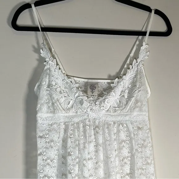 In Bloom By Jonquil Camilla White Lace Sleep Chemise Bridal Night Gown Sz S Mini