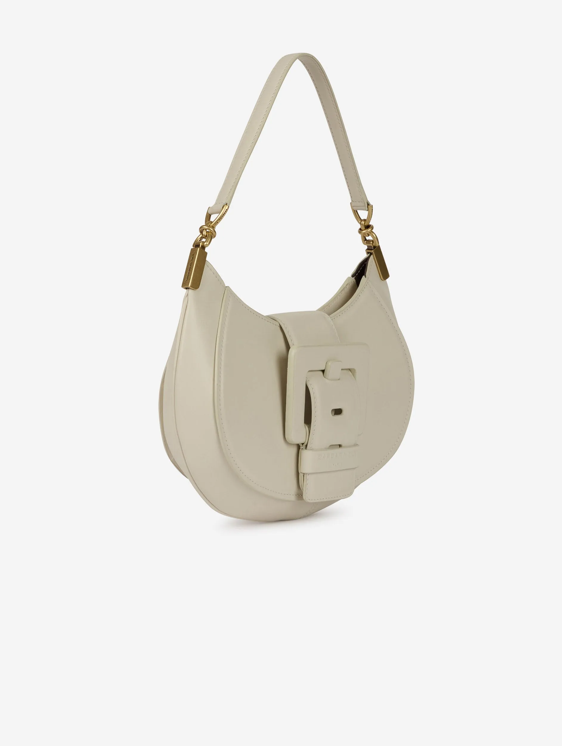 Ivory leather Kiss Me clutch bag