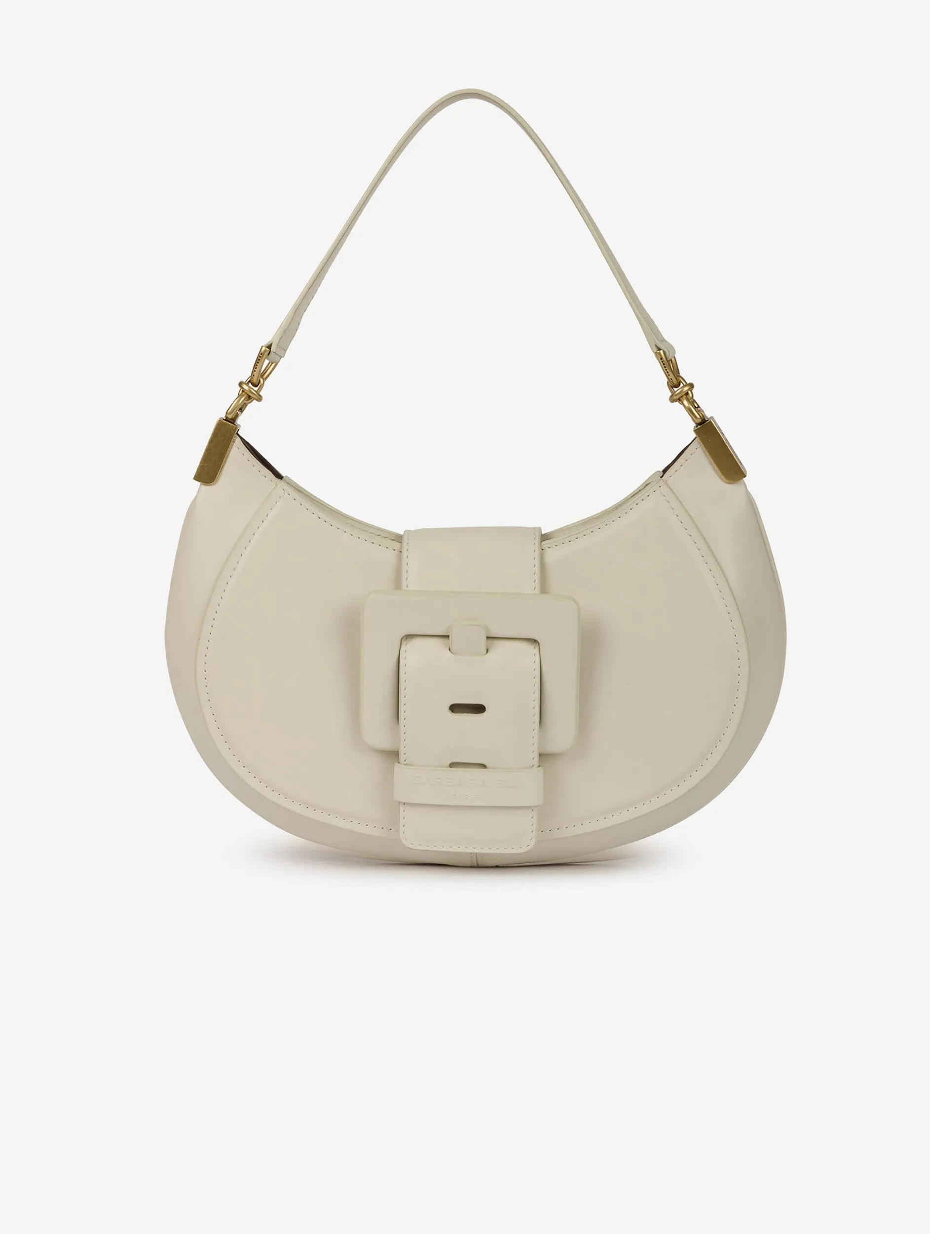 Ivory leather Kiss Me clutch bag