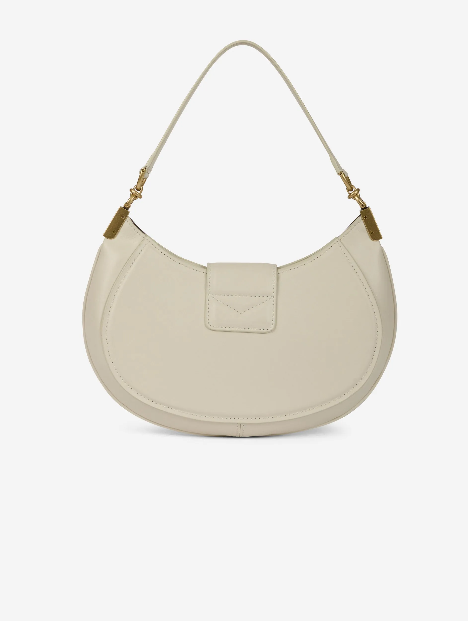 Ivory leather Kiss Me clutch bag