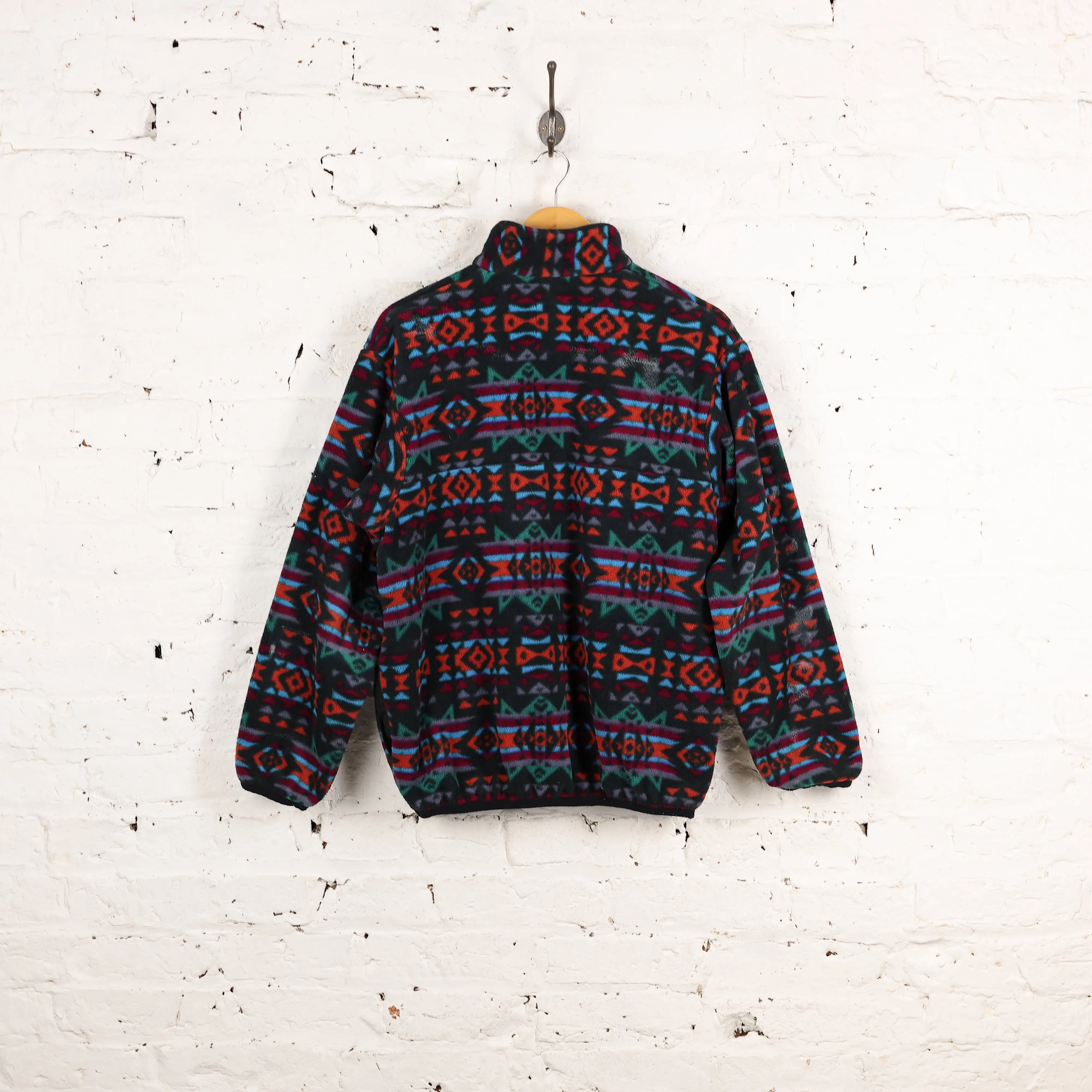 Jack Wolfskin 90s Pattern 1/4 Zip Fleece - Black - S