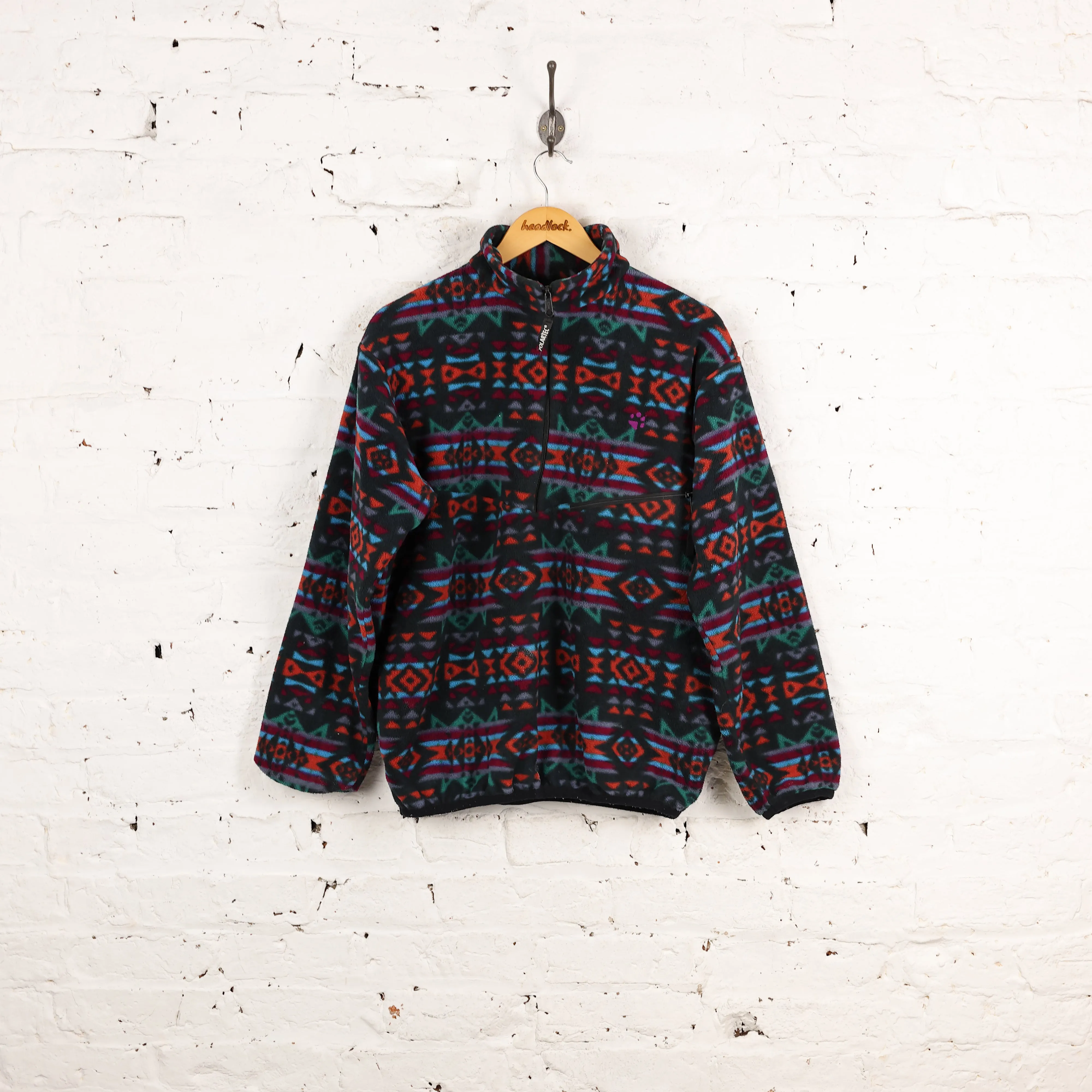 Jack Wolfskin 90s Pattern 1/4 Zip Fleece - Black - S