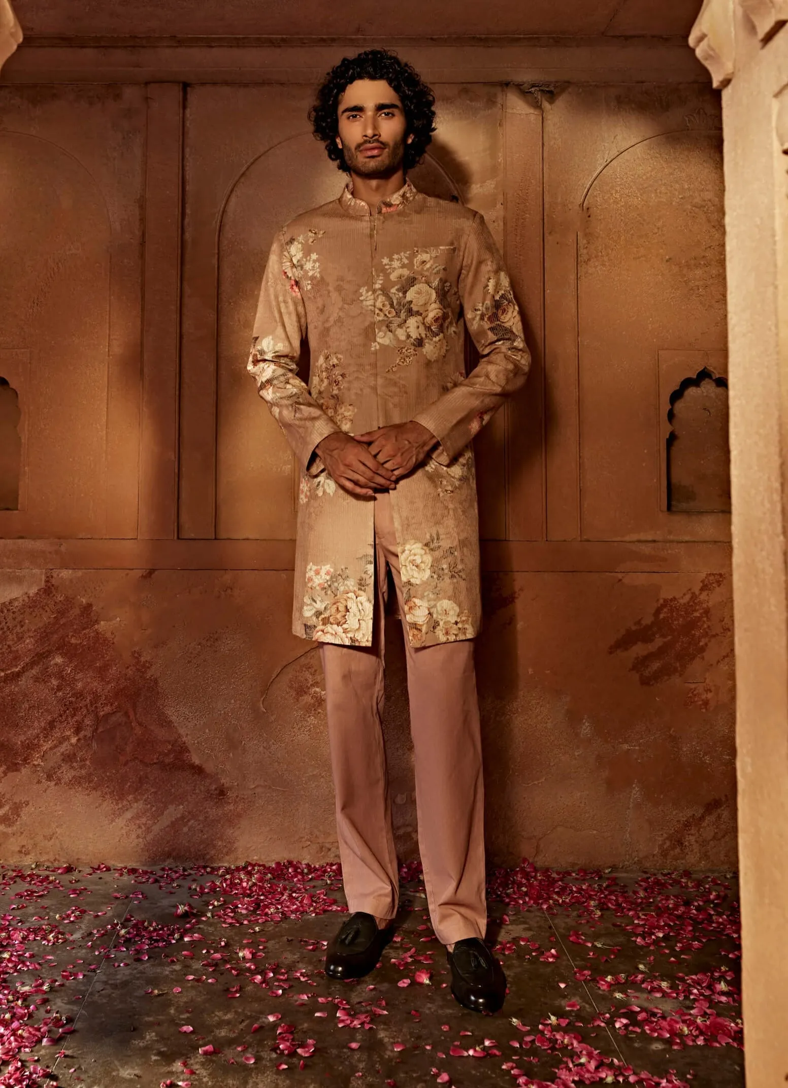 Kairav brown sherwani and pants