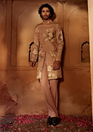 Kairav brown sherwani and pants