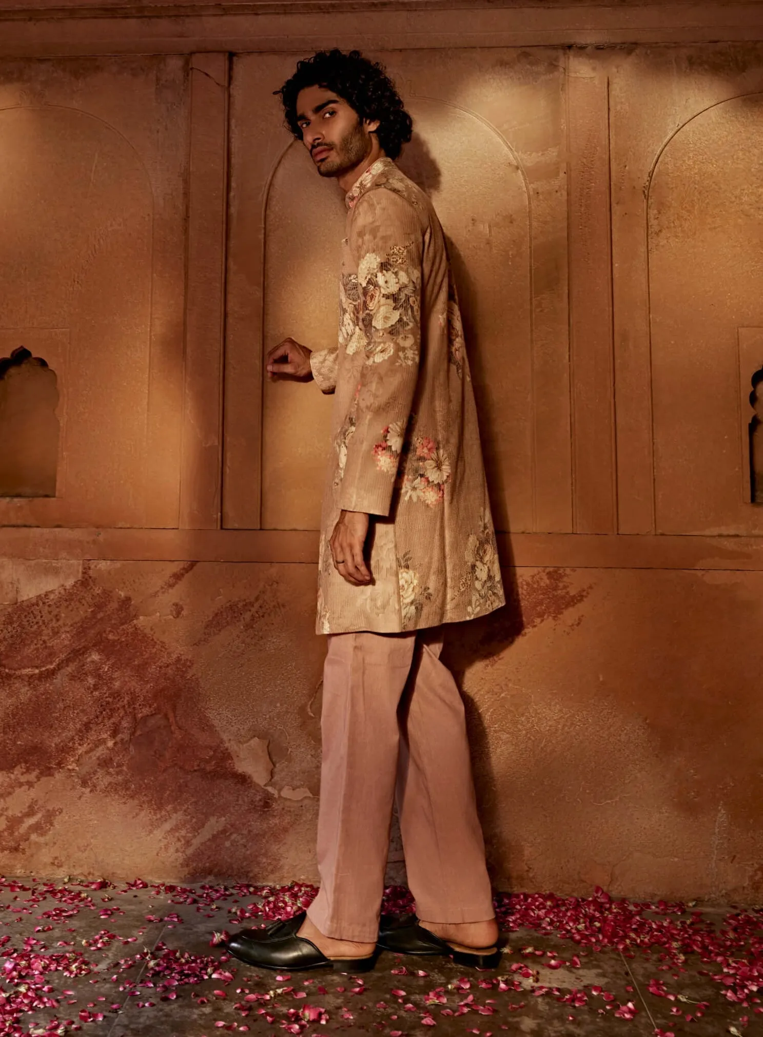 Kairav brown sherwani and pants
