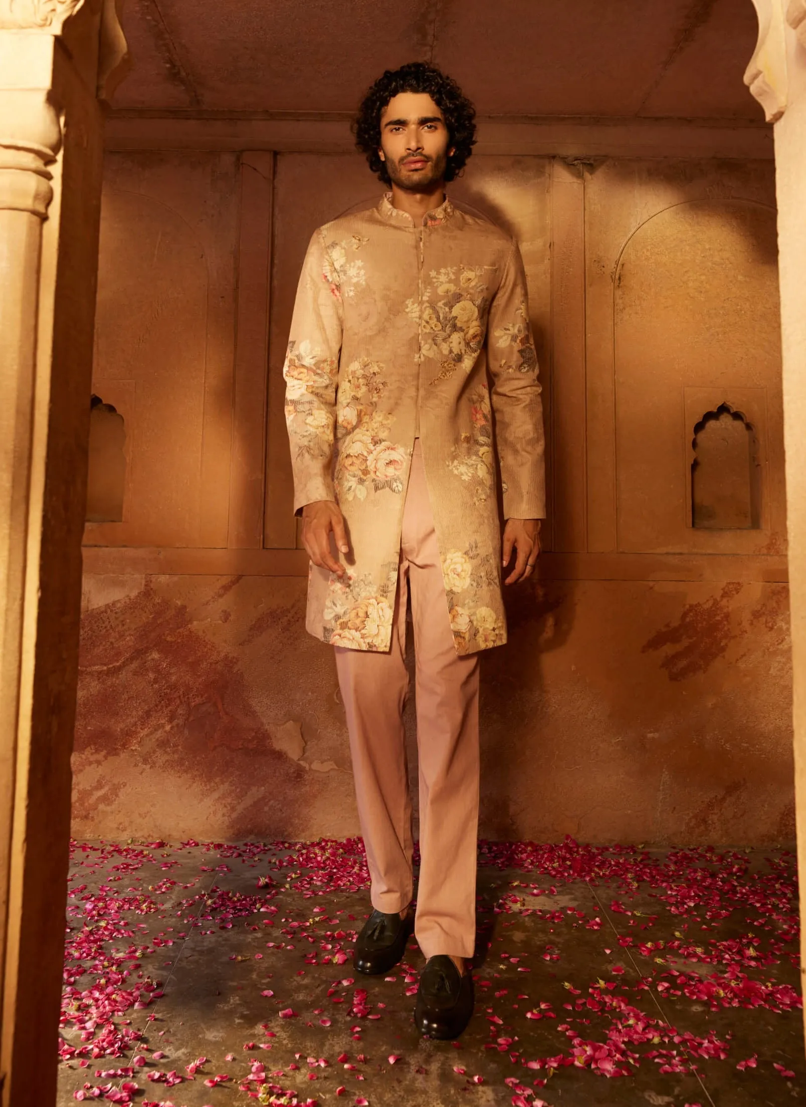 Kairav brown sherwani and pants