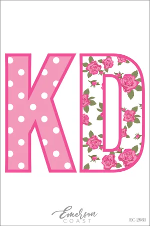 Kappa Delta Roses and Polka Dot Patchwork Letters Tee