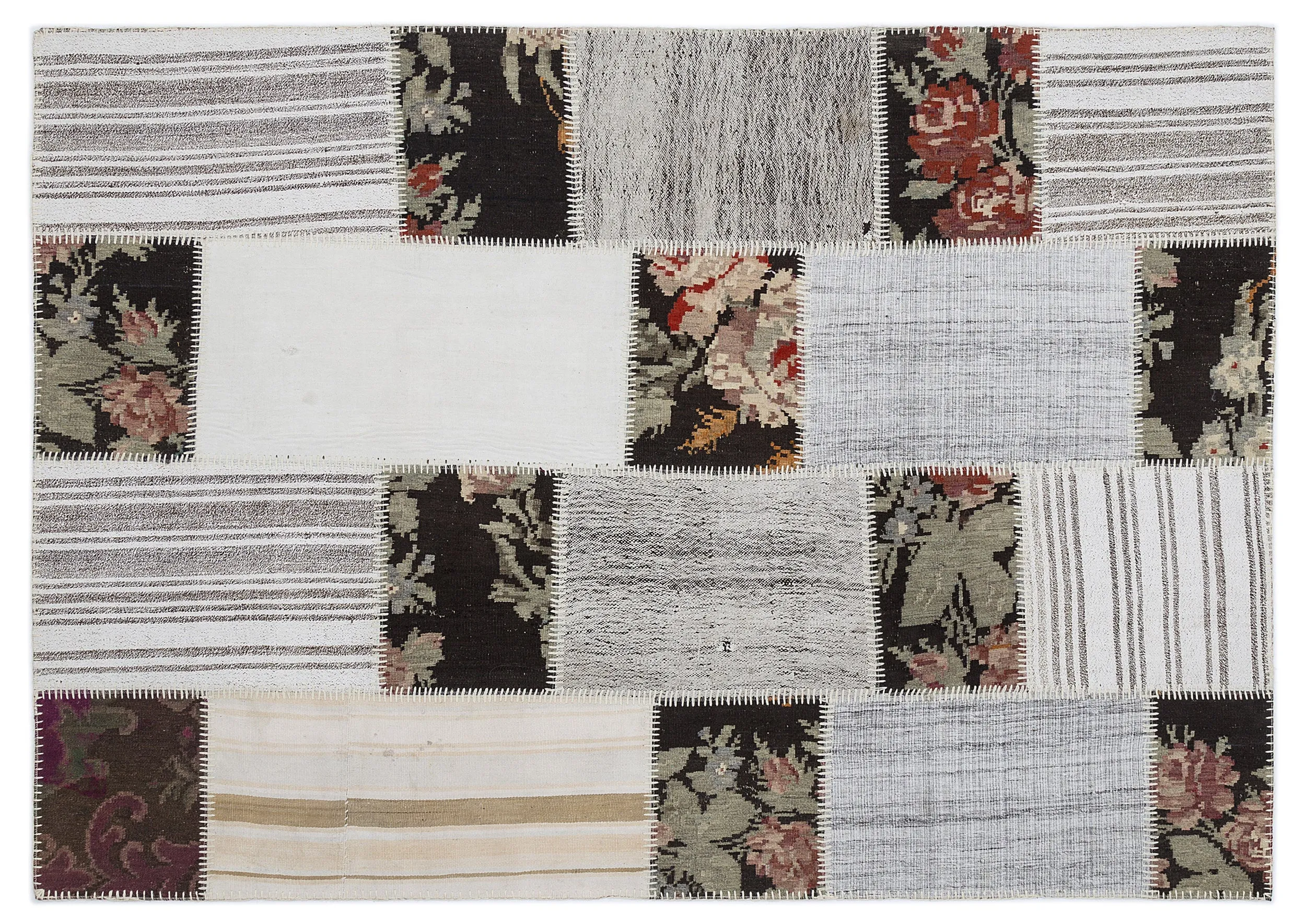 Karabakh Kilim Patchwork Unique Rug 5'3'' x 7'7'' ft 160 x 230 cm