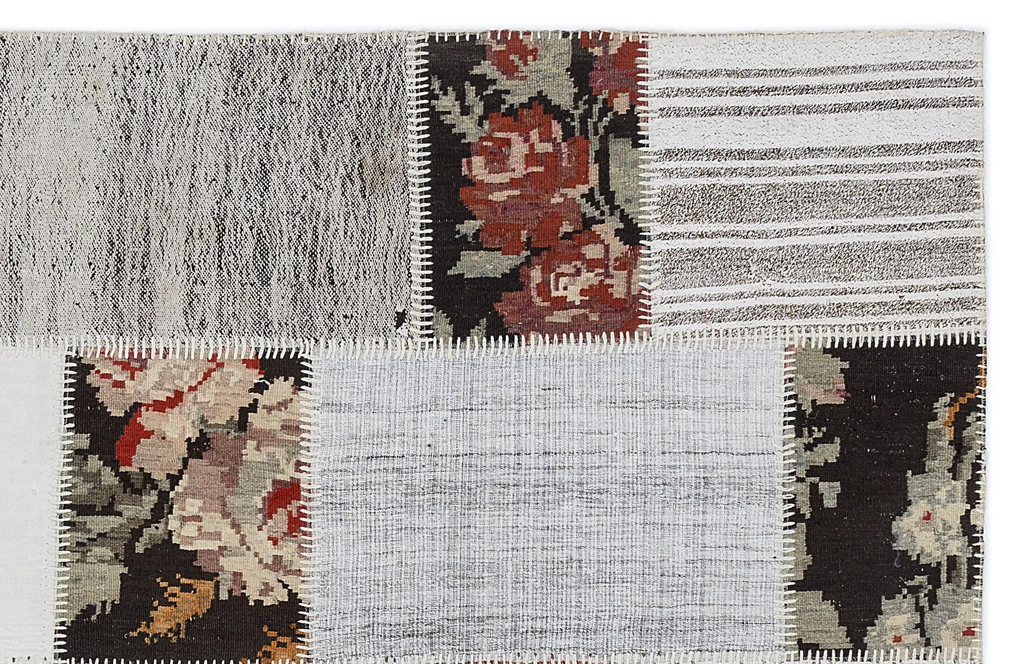 Karabakh Kilim Patchwork Unique Rug 5'3'' x 7'7'' ft 160 x 230 cm
