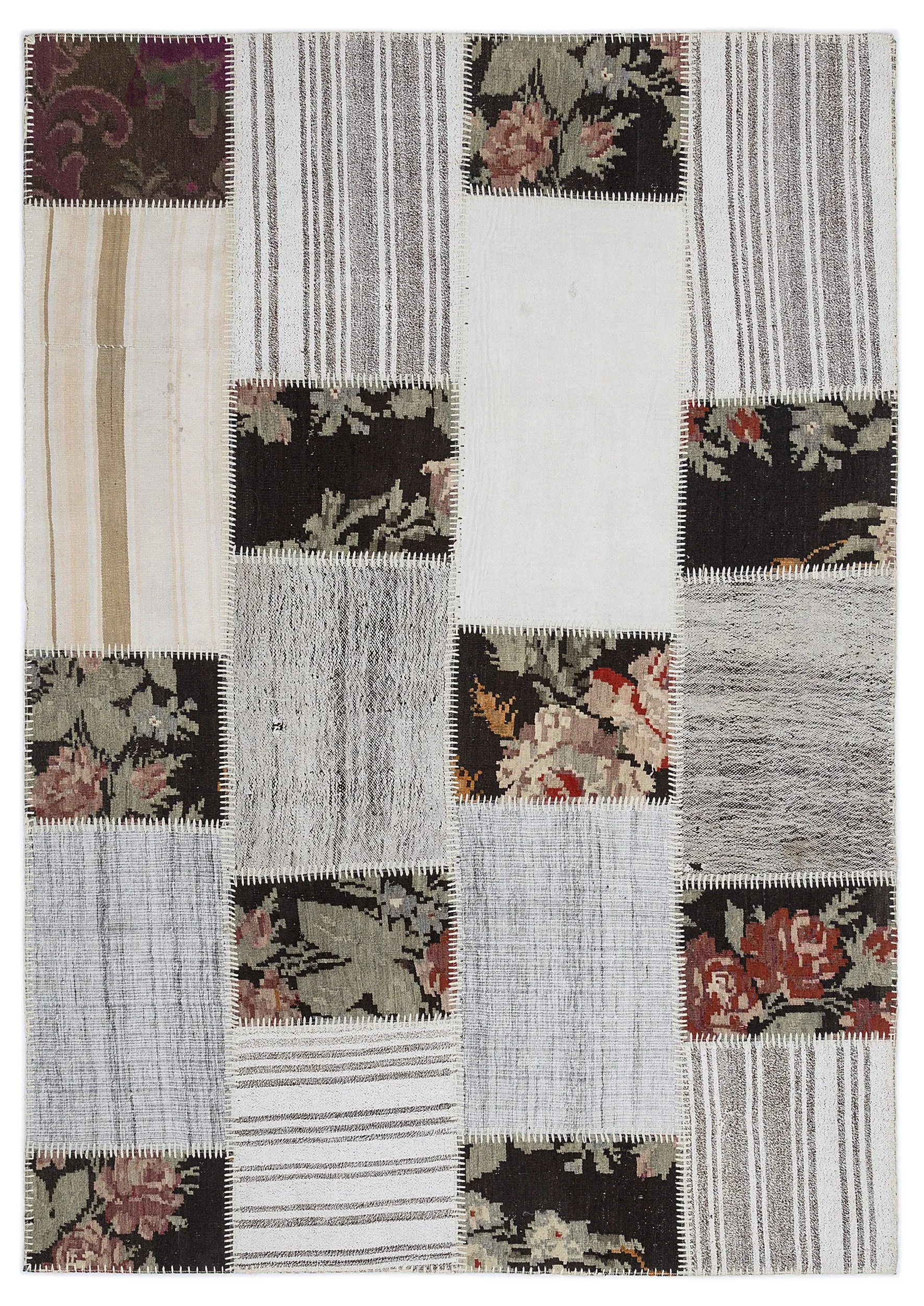 Karabakh Kilim Patchwork Unique Rug 5'3'' x 7'7'' ft 160 x 230 cm