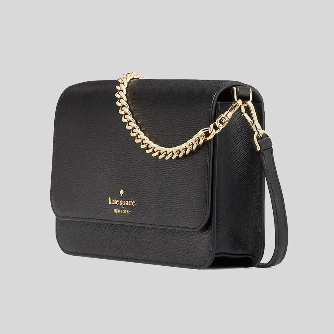 KATE SPADE Madison Willow Medium Flap Convertible Crossbody Bag Black RB-KC430