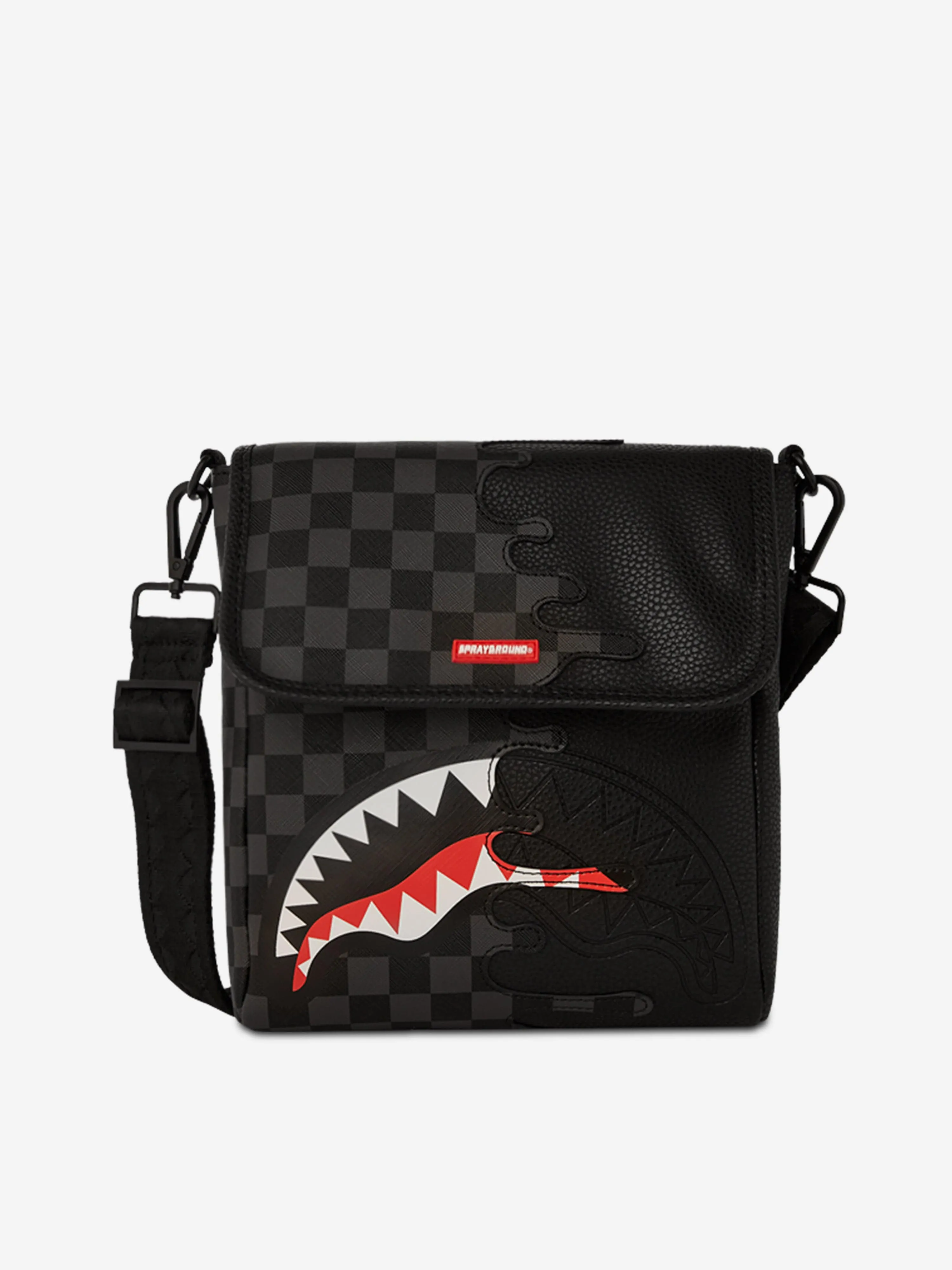 Kids Unfinished Shark Messenger Sling Bag in Black (25.5cm)