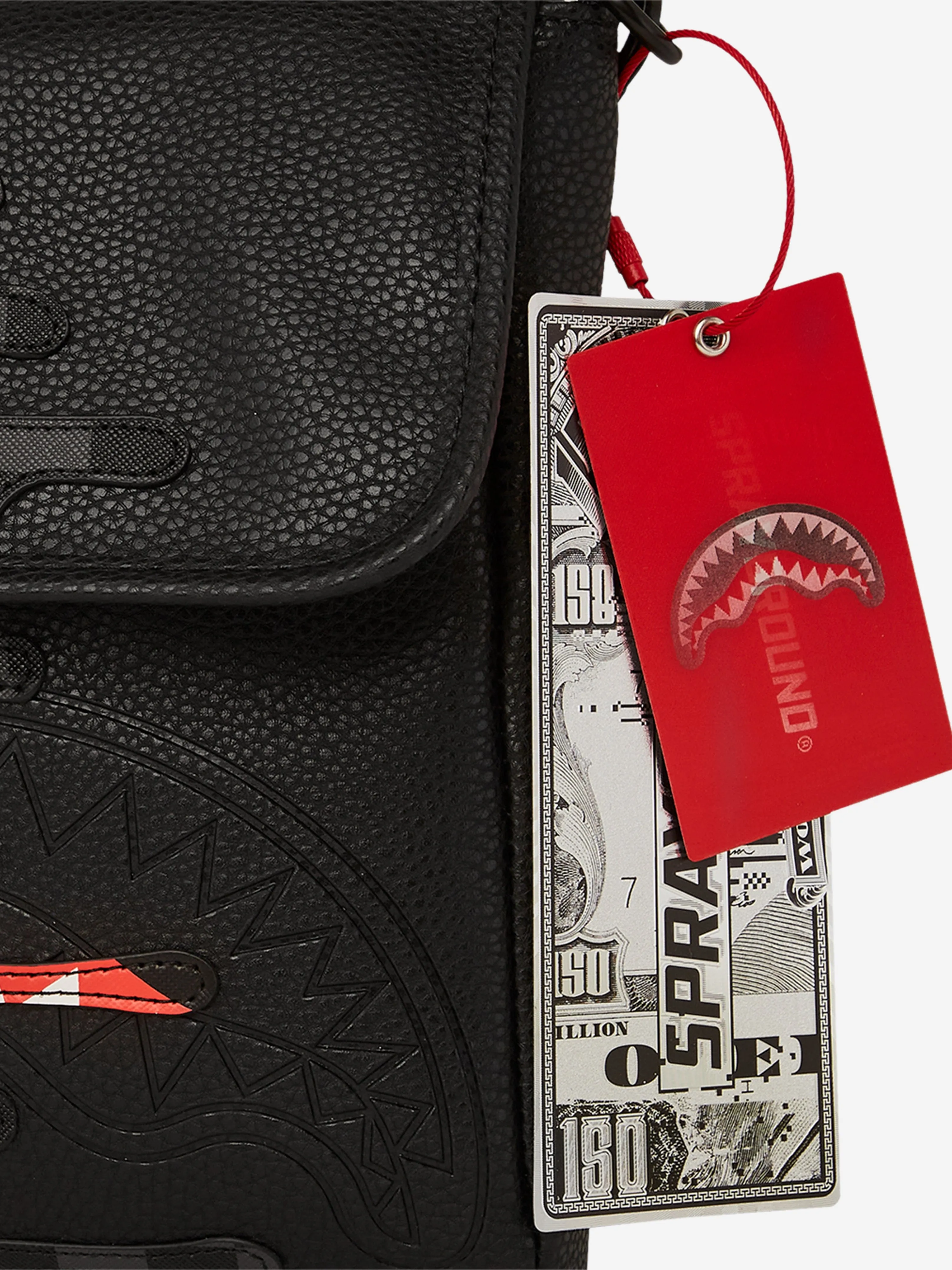 Kids Unfinished Shark Messenger Sling Bag in Black (25.5cm)
