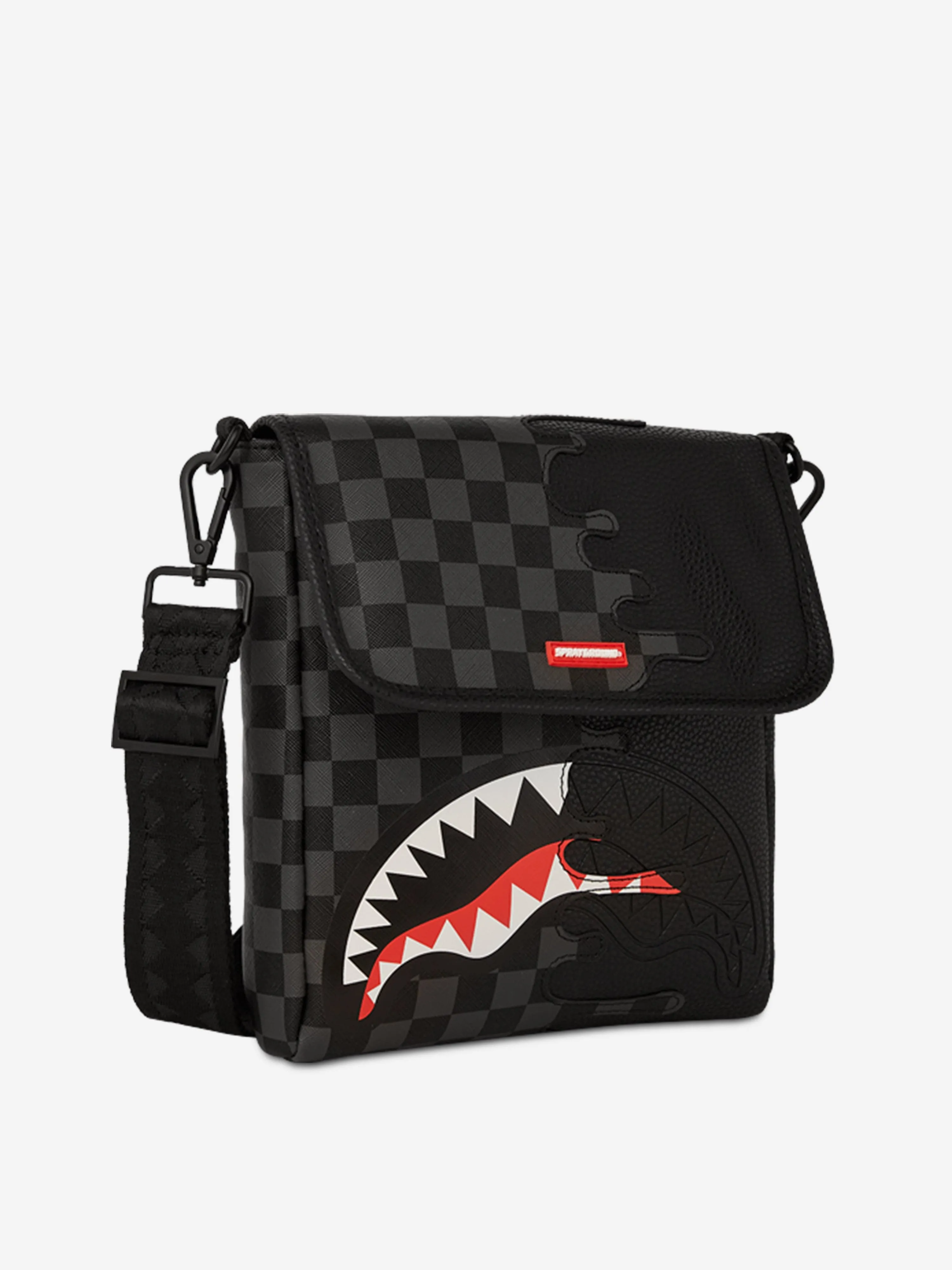 Kids Unfinished Shark Messenger Sling Bag in Black (25.5cm)