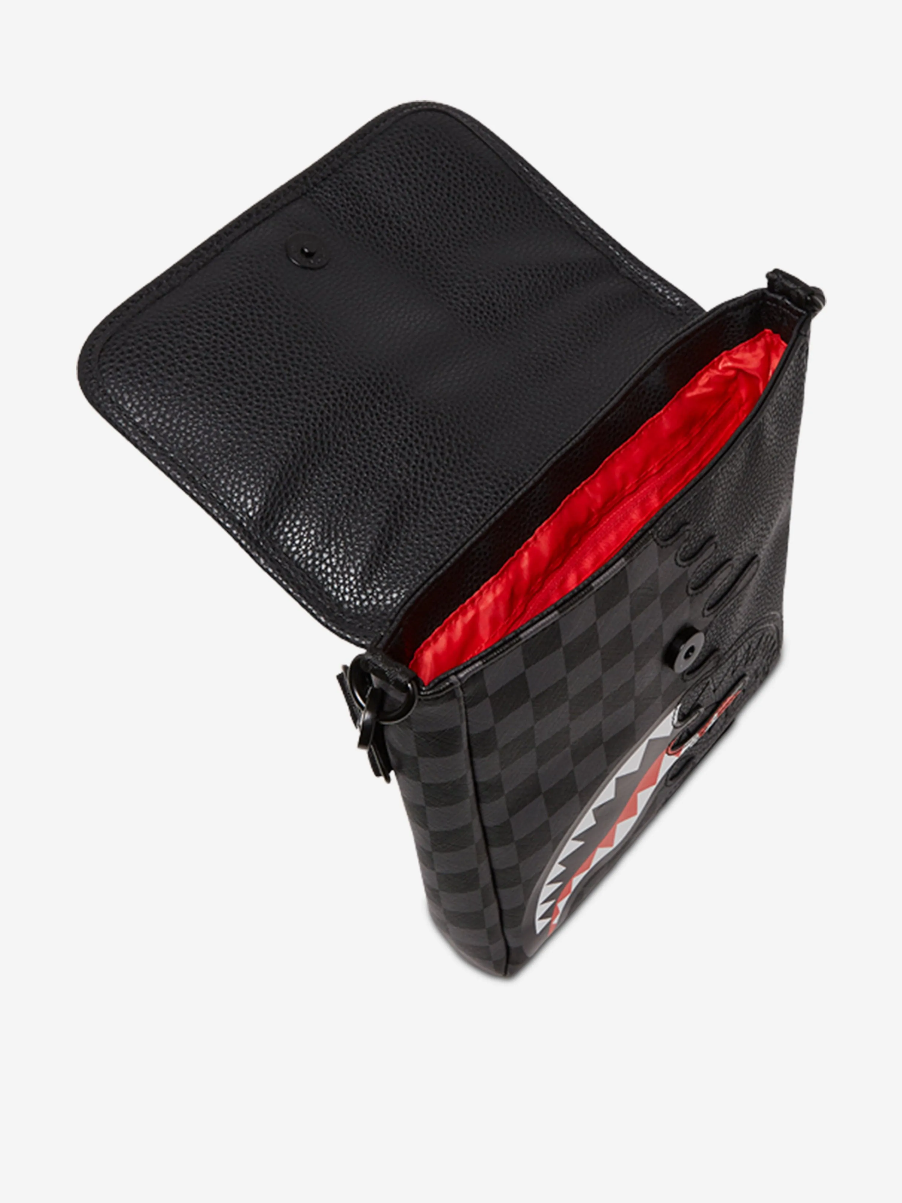Kids Unfinished Shark Messenger Sling Bag in Black (25.5cm)