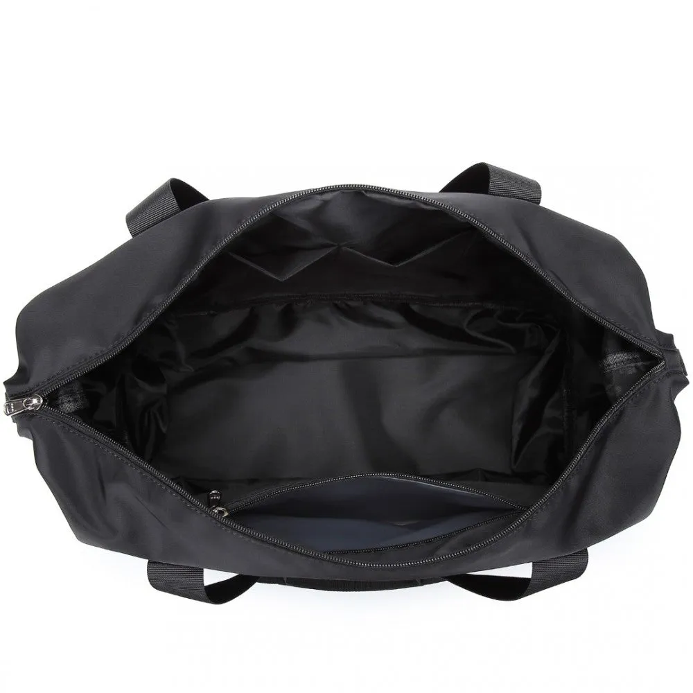 Kono Two Pieces Expandable Durable Waterproof Travel Duffle Bag Set - Black
