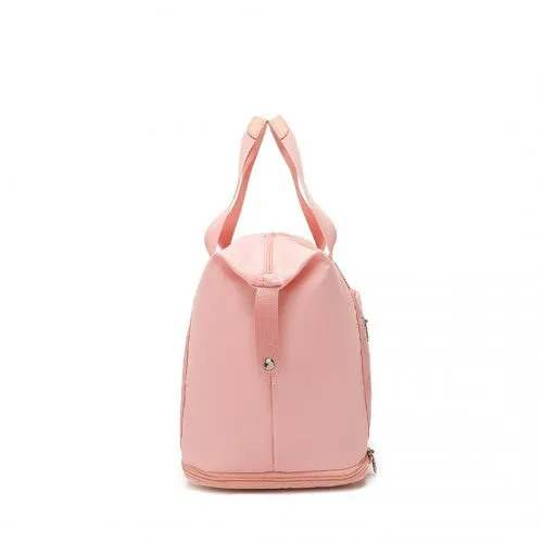 Kono Two Pieces Expandable Durable Waterproof Travel Duffle Bag Set - Pink